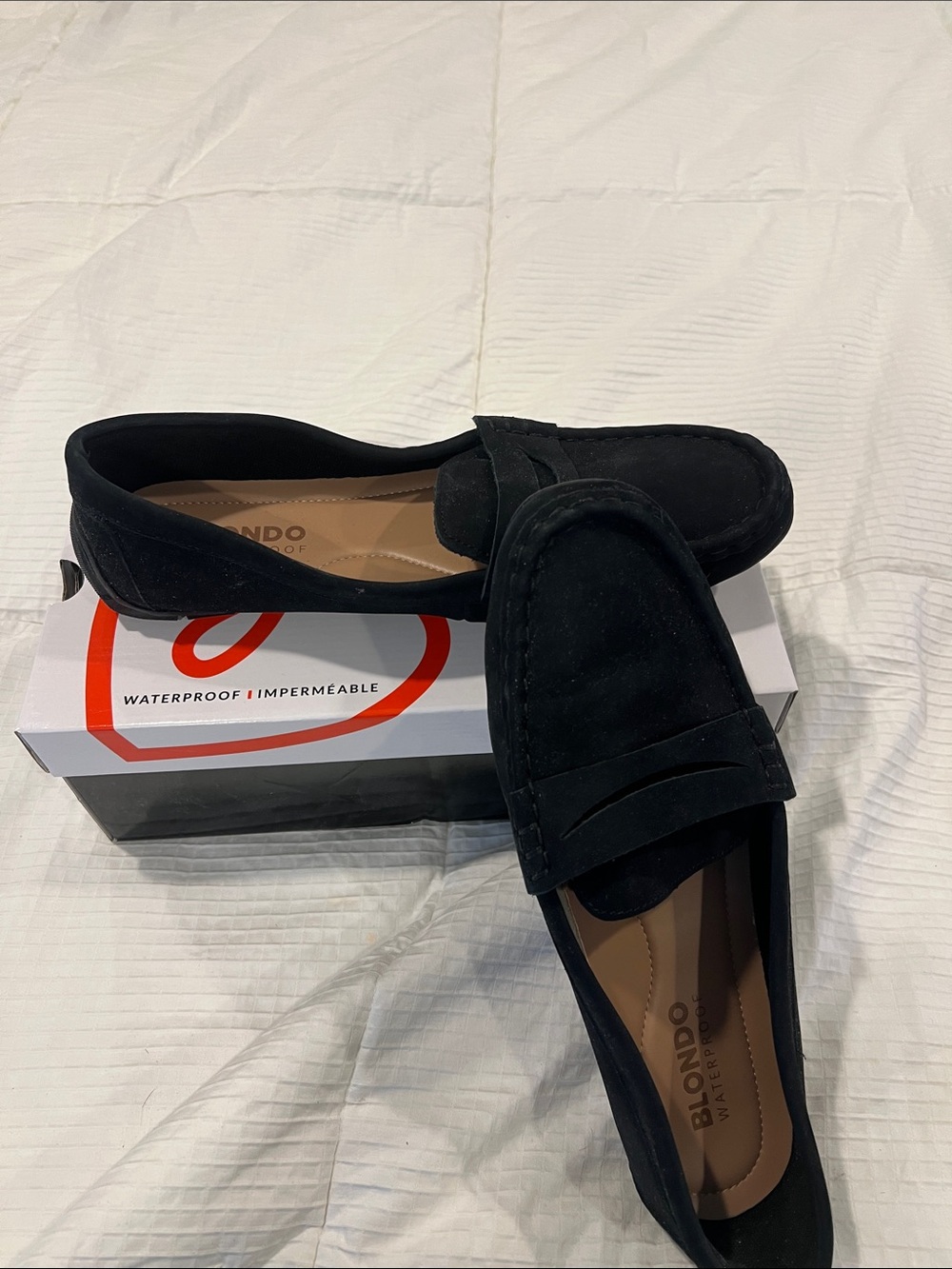 Blondo Black Suede Penny Loafers for Women